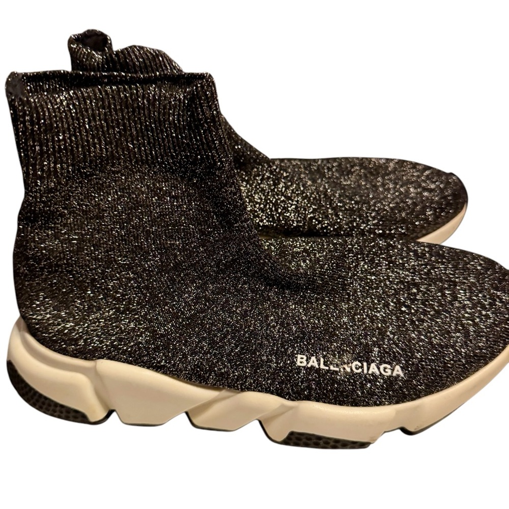 Balenciaga Women’s Glitter Black Sock Sneakers
